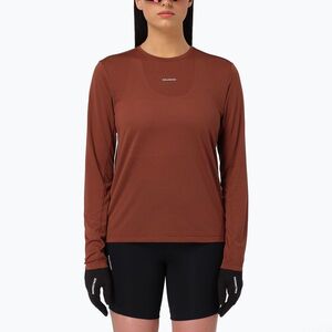Női hosszú ujjú póló futáshoz Salomon Shakeout Core LS Tee burnt umber (Shakeout Core LC2950400) kép