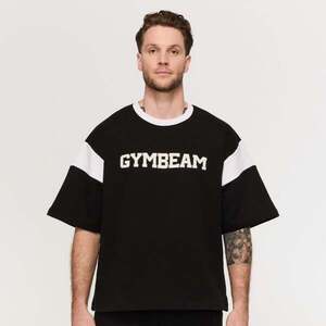 GymBeam Premium Heavyweight Varsity T-Shirt Black kép