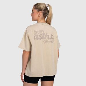 Női oversized póló Iron Aesthetics Fit club, washed beige kép