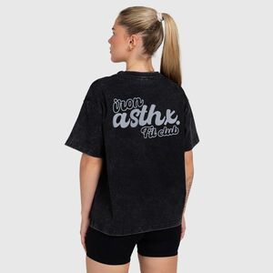 Női oversized póló Iron Aesthetics Fit club, washed black kép