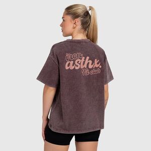 Női oversized póló Iron Aesthetics Fit club, washed burgundy kép