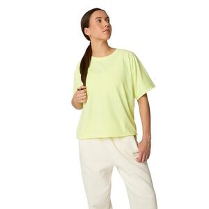 Manduka Connection Tee női organikus pamut cropped póló - Nimbu kép