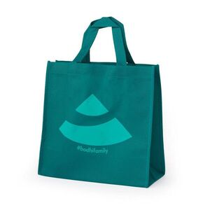 Bodhi kis bevásárlótáska - dark green with logo turquoise kép