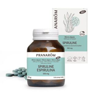 Pranarom Spirulina mikroalga tabletta 500 mg - étrend kiegészítő tabletta 150 db kép