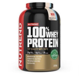 Nutrend 100% Whey Protein 2250 g, fehér csokoládé + kókusz kép
