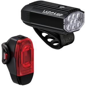 Lezyne Micro Drive 800+ / KTV Drive+ Pair Satin Black / Black kép