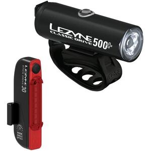 Lezyne Classic Drive 500+ / Stick Drive Pair Satin Black / Black kép