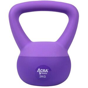 ACRA Soft PVC Kettlebell 2 kg, lila kép