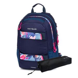 OXYBAG Diákoknak + tolltartó, Oxy Sport Flowers Blue kép