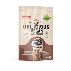Nutrend Delicious Vegan Protein 450 g, csokoládé + mogyoró kép