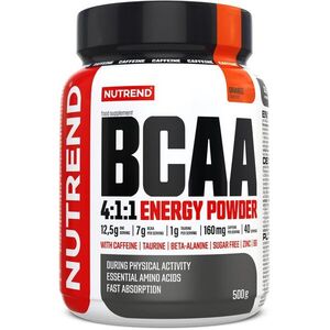 Nutrend BCAA 4: 1: 1 ENERGY POWDER, 500 g, narancs kép