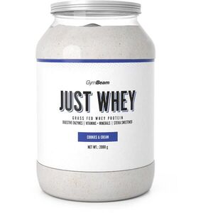 GymBeam Protein Just Whey 2000 g, Cookies & Cream kép