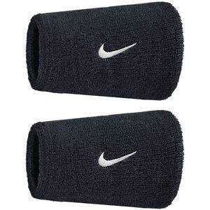 Nike Swoosh Classic Doublewide csuklópánt, fekete/fehér, 2 db kép