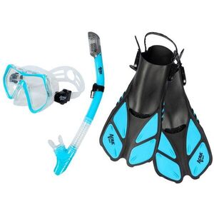 ACRA Snorkelling szett 3in1, világoskék, L/XL, 42-47-es méretű uszonyok, maszk, snorkel kép