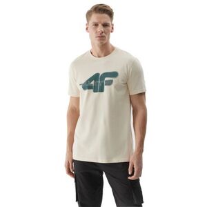 Férfi rövid ujjú póló 4F TSHIRT-WSS24TTSHM1317-12S-CREME kép