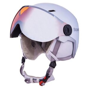 Női síbukós sisak pajzzsal BLIZZARD (II. Quality) W2W Double Visor ski helmet, white matt, orange lens, mirror kép