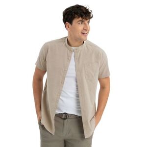 Férfi rövid ujjú ing VOLCANO C-TRIFO-BEIGE kép
