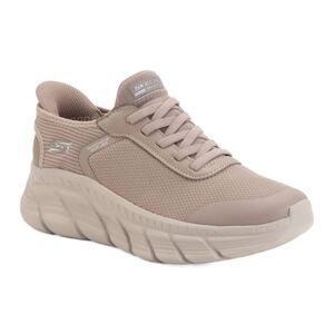 Női szabadidőcipők SKECHERS Bobs B Flex Hi Linear Force Slip-Ins W taupe kép