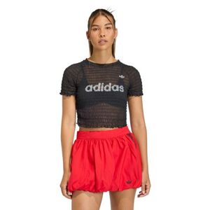 Női rövid ujjú póló ADIDAS ORIGINALS SMOCKED TEE BLACK kép