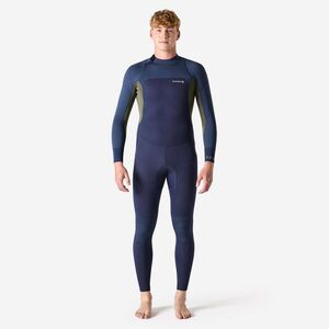 Olaian Férfi szörfoverall 500-as, 3/2 mm-es neoprén, kék, khaki kép