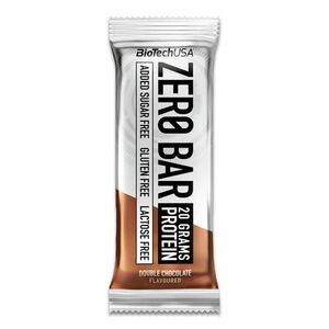 Biotechusa Fehérjeszelet, dupla csokoládé íz - Zero Bar kép