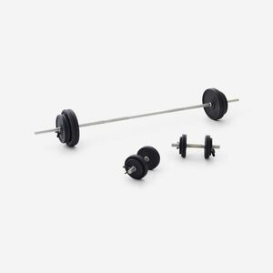 Domyos Súlyzókészlet és rúd, fém, 93 kg-os, 28 mm-es kép