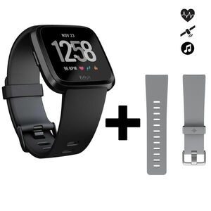 Fitbit Okosóra pulzusmérővel Versa, fekete + szürke szíj kép