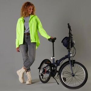 Btwin Női láthatósági kerékpáros esőkabát 120-as, EPI hitelesített, fluo sárga kép