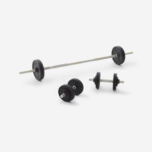Domyos Súlyzókészlet és rúd, fém, 50 kg-os, 28 mm-es kép