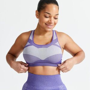 Domyos Sportmelltartó fitneszhez 560-as, varrásmentes, közepes tartás, lila kép