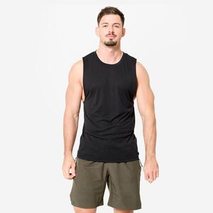 Domyos Férfi ujjatlan fitneszpóló, légáteresztő, slim, kerek nyakú kép