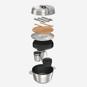 Quechua Edénykészlet, inox, tapadásmentes, 4 személyes, 33 elemes, XL méret - MH900 kép