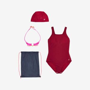 Decathlon Lány úszószett - 100-asúszódressz, úszószemüveg, úszósapka, zsák kép