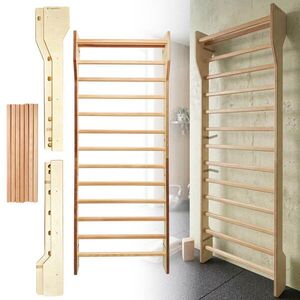 Bordásfal inSPORTline Shapemar 220x90 cm, nagyobb távolság a faltól, tömör bükkfa, 2 x lakkozott felület, tartozékok rögzítésének lehetősége kép