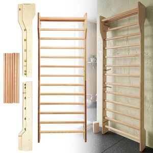 Bordásfal inSPORTline Shapemar 240x90 cm, nagyobb távolság a faltól, tömör bükkfa, 2 x lakkozott felület, tartozékok rögzítésének lehetősége kép