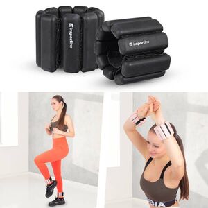 Fitness boka- és csuklósúlyok inSPORTline Brace 2x1, 5 kg, hatékony edzéssegédeszköz, univerzális méret, rugalmas pánt, tépőzáras rögzítés kép
