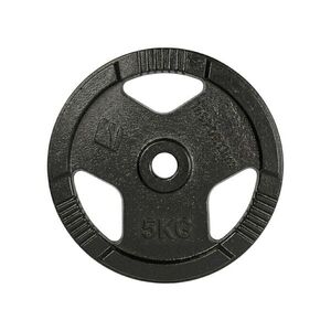 Öntöttvas súlytárcsa inSPORTline Hamerton Black 5 kg 30 mm, kopásgátló bevonat, praktikus fogantyú, hosszú élettartam kép