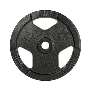 Öntöttvas súlytárcsa inSPORTline Hamerton Black 10 kg 30 mm, kopásgátló bevonat, praktikus fogantyú, hosszú élettartam kép