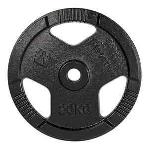 Öntöttvas súlytárcsa inSPORTline Hamerton Black 20 kg 30 mm, kopásgátló bevonat, praktikus fogantyú, hosszú élettartam kép