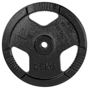 Öntöttvas súlytárcsa inSPORTline Hamerton Black 25 kg 30 mm, kopásgátló bevonat, praktikus fogantyú, hosszú élettartam kép