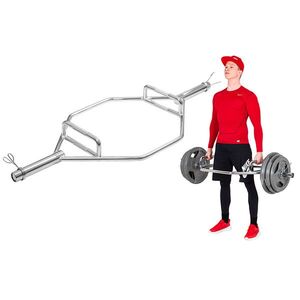Hatszögletű olimpiai rúd inSPORTline Hexlif 140cm/50mm • 21, 8kg • 200kg-ig • szorítógyűrűkkel, 2 lehetséges fogáspozíció, trap bar markolat kép
