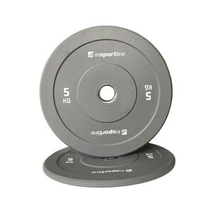 Gumírozott súlytárcsa inSPORTline Bumper Plate Go 5 kg 50 mm, minőségi kivitelezés, vonzó színkialakítás, kopásálló, tartós ütköző gumi kép