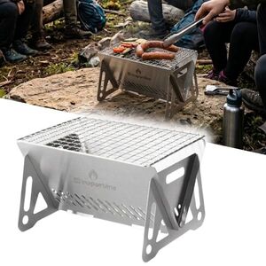 Hordozható összecsukható grill inSPORTline Cardbeq, magas hőteljesítmény, rozsdamentes kivitel, könnyű karbantartás, tároló utazótáska kép