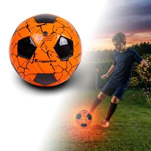 Világító focilabda inSPORTline Lumikick LED lámpával, 5-ös méret, kiváló aerodinamika, 32 darabból varrva, minden típusú felületre alkalmas kép