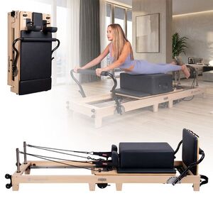Pilates reformer inSPORTline Driftaler, összecsukható szerkezet biztonsági retesszel, tölgyfából készült váz, speciális pilates-doboz kép