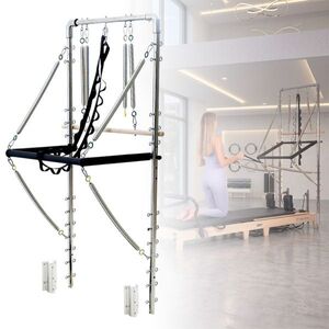 Pilates Reformer torony inSPORTline Driftaler, stabil szerkezet, 53 rögzítőszem, V-alakú fogantyú, négy hosszú és négy rövid prémium rugó kép