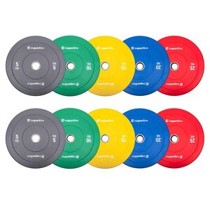 2x5 darabos gumis súlytárcsa szett inSPORTline Bumper Plate Go 2x 5-25 kg 50 mm, otthoni és edzőtermi használatra, kiváló kivitelezés, kopásálló kialakítás kép
