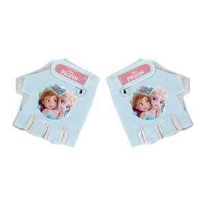 Gyerek kerékpáros kesztyű Frozen II - világoskék, tépőzáras rögzítés, légáteresztő rugalmas anyag, elvezeti az izzadságot kép