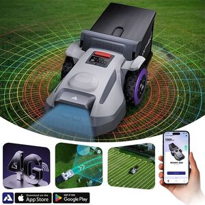 Anthbot N8 vezeték nélküli robotfűnyíró (1500 m²) lombgyűjtővel, vezérlés okosalkalmazáson keresztül, Edge Trimming funkció, 23 literes gyűjtőtartály kép