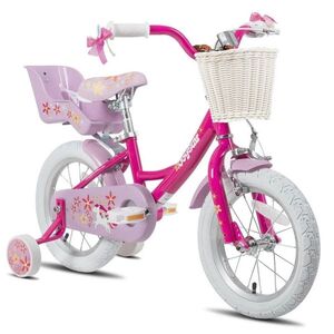 Gyermekkerékpár Joystar Unicorn 12", 82-105 cm, praktikus kosár, babaülés, segédkerekek, szilárd acélváz, erős villa, állítható kormány és nyereg kép